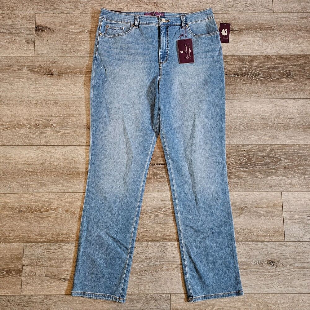 Gloria Vanderbilt Amanda Jeans Women's Sz 14 Average Blue Denim Slimming NWT